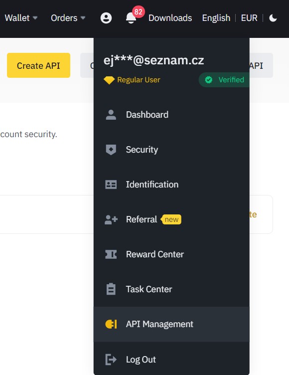 Binance API management